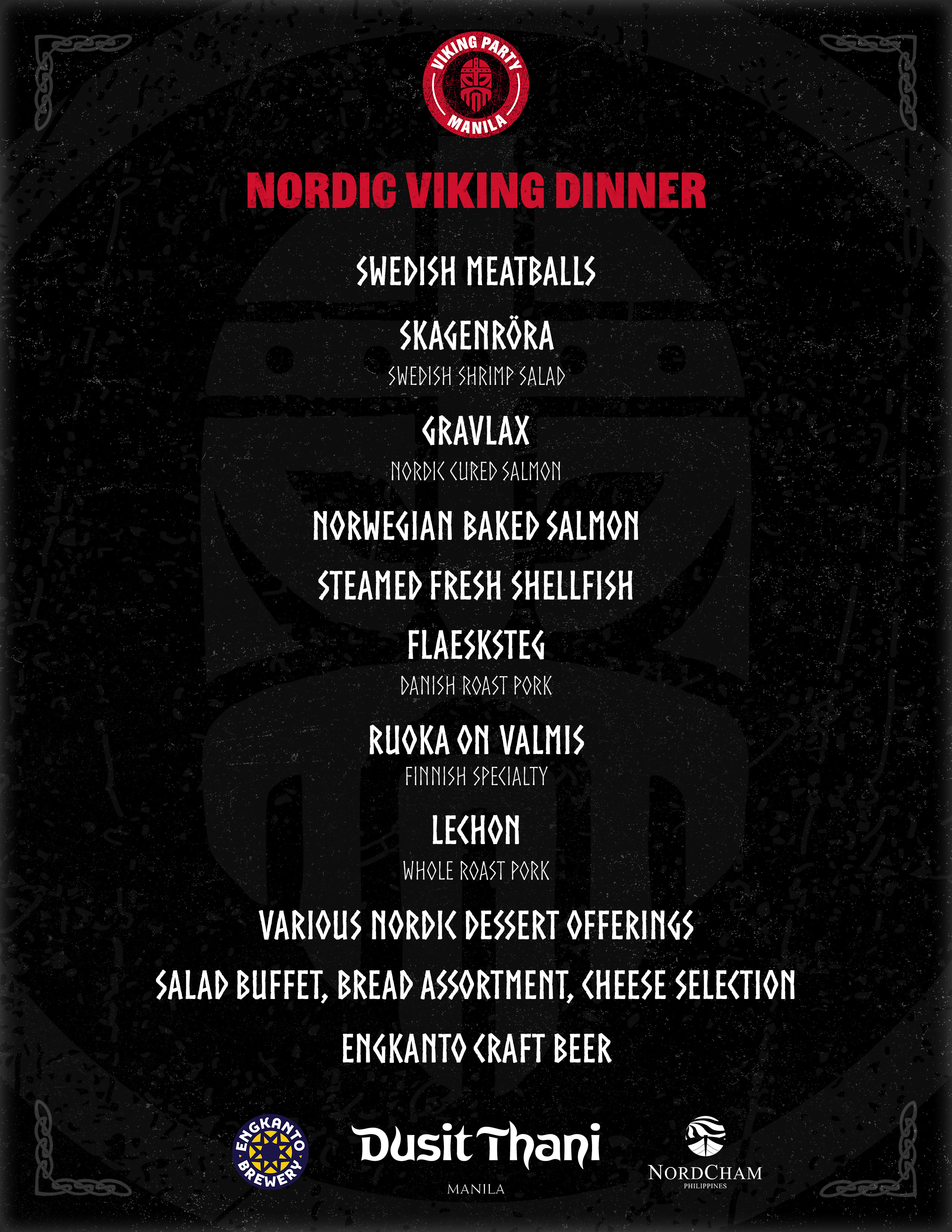 Valhalla Buffet Menu